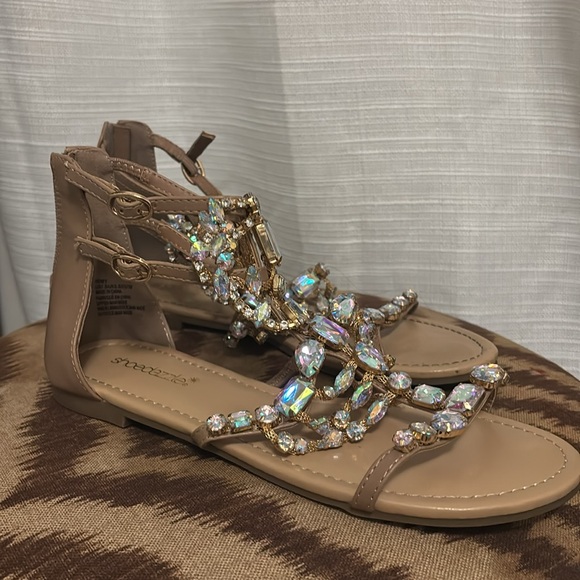 Jeweled Ankle Sandals - Picture 2 of 4